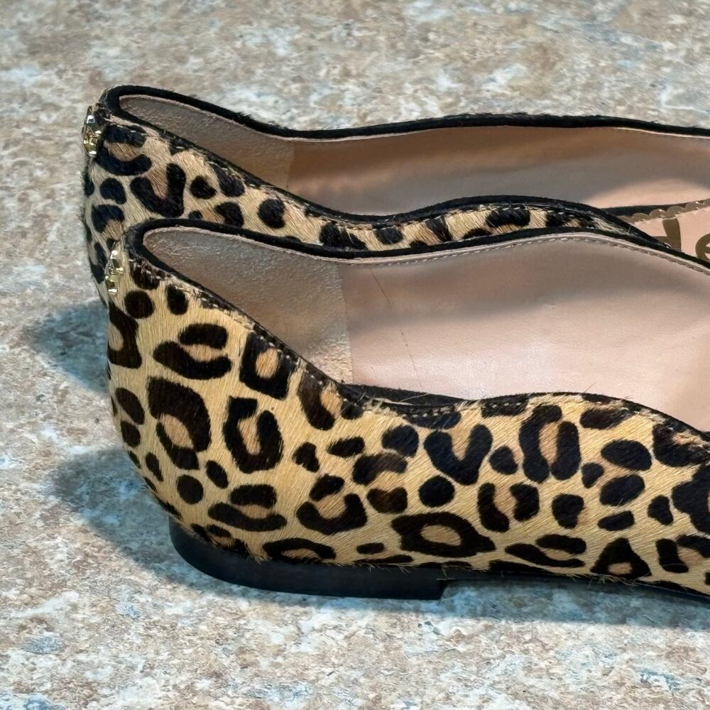 Sam Edelman Riza Leopard Print Pointed Toe Classic Preppy Ballet Flats Size 5.5 - Picture 6 of 12